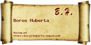 Boros Huberta névjegykártya